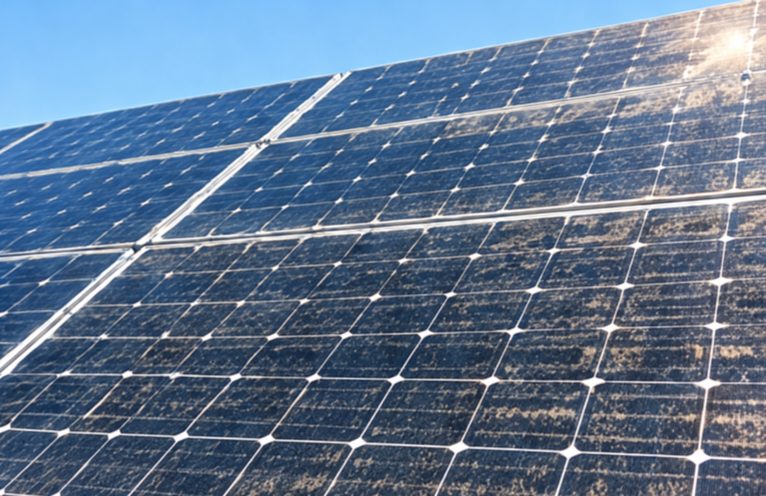 汚れが付着した太陽光パネル