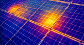 パネルの局所的な発熱を示す赤外線画像のイメージ